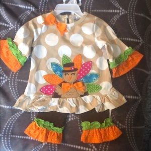 Rare Editions 3-6M Baby Girl Thanksgiving Outfit